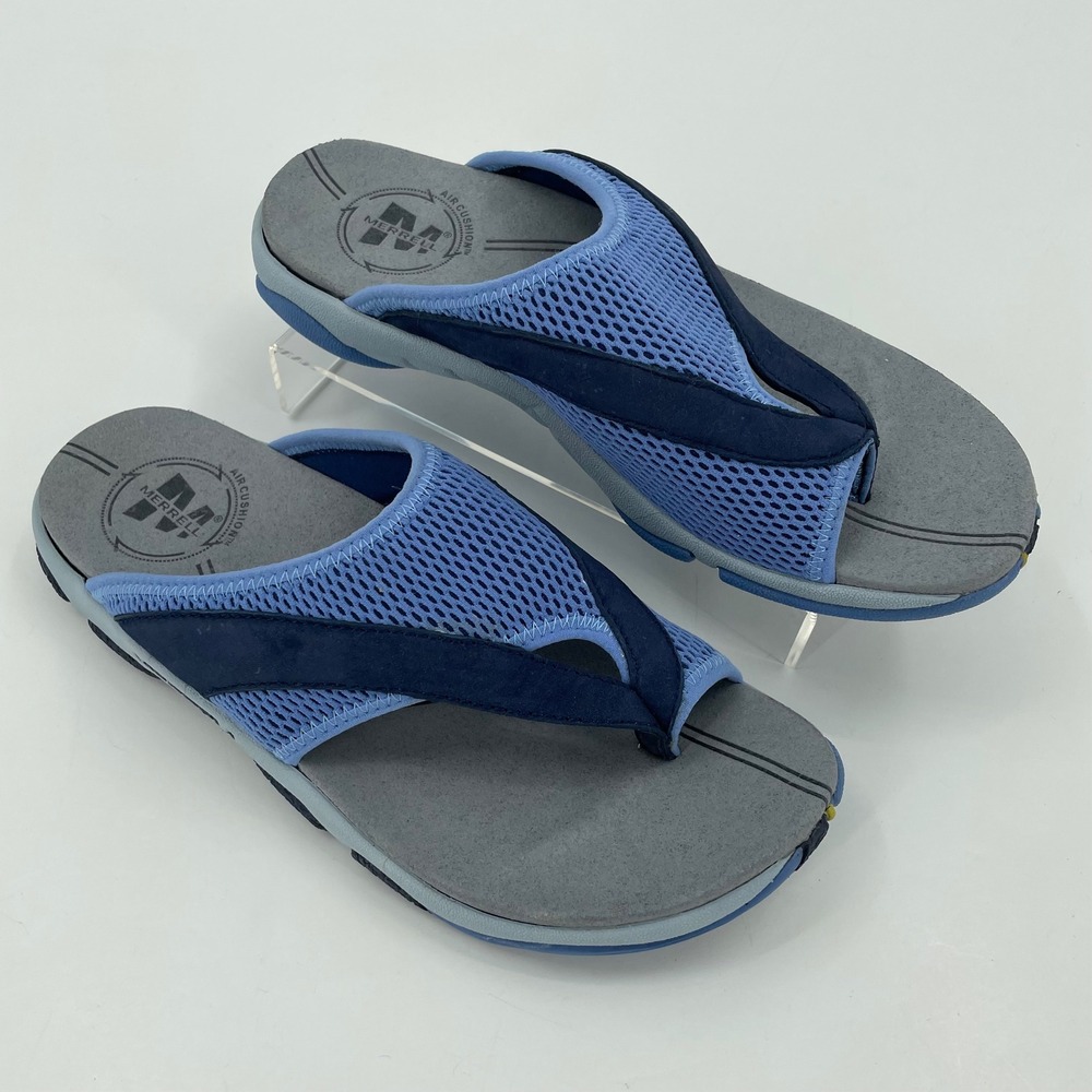 Merrell Womens Belluna Breeze Size 8 Navy EUC Mesh Air Cushion Slides Hiking